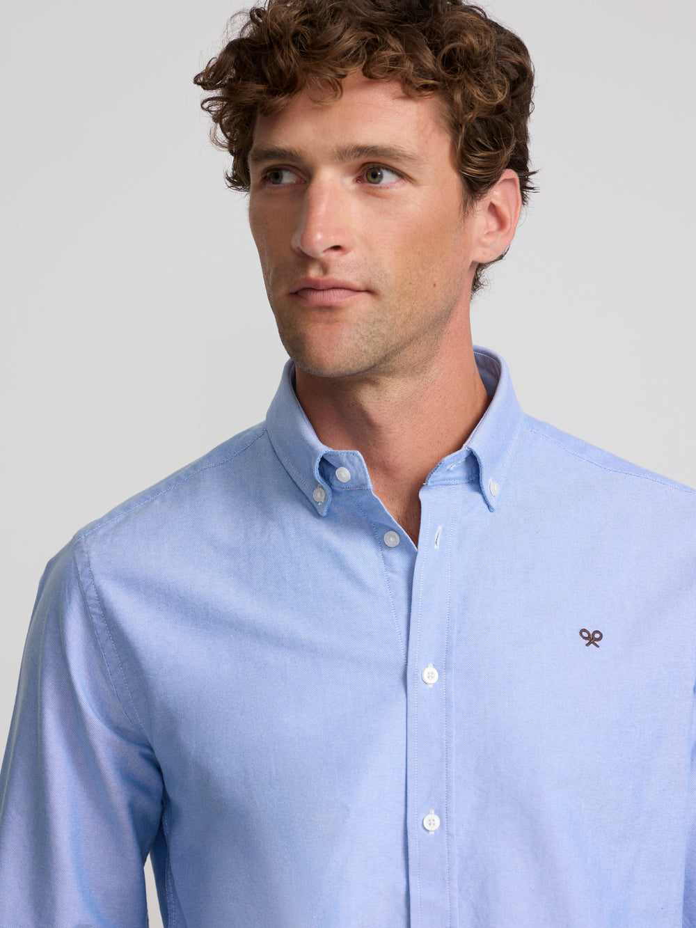Camisa sport oxford azul