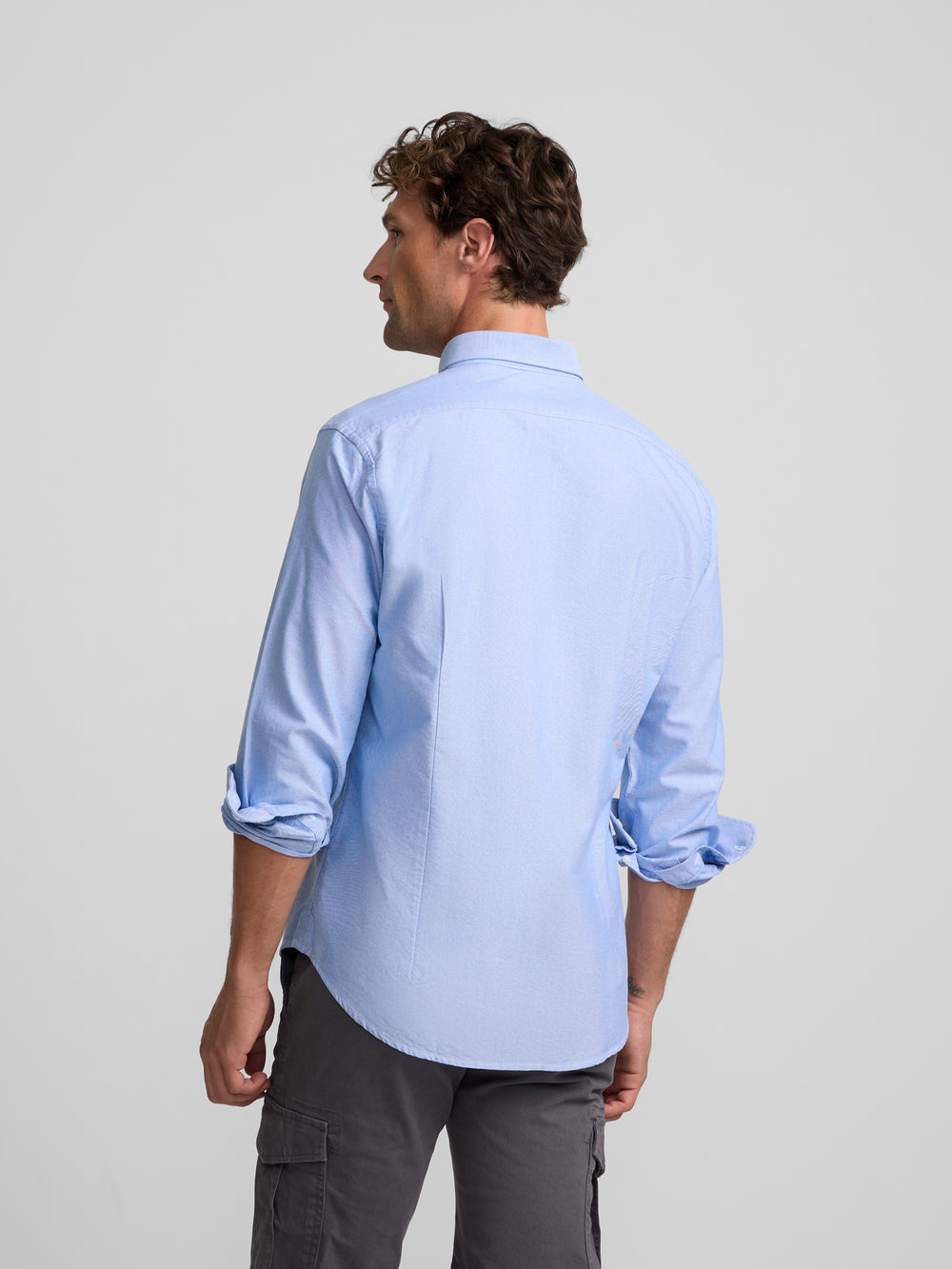 Camisa sport oxford azul