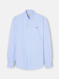 Chemise sport oxford à rayures bleu moyen