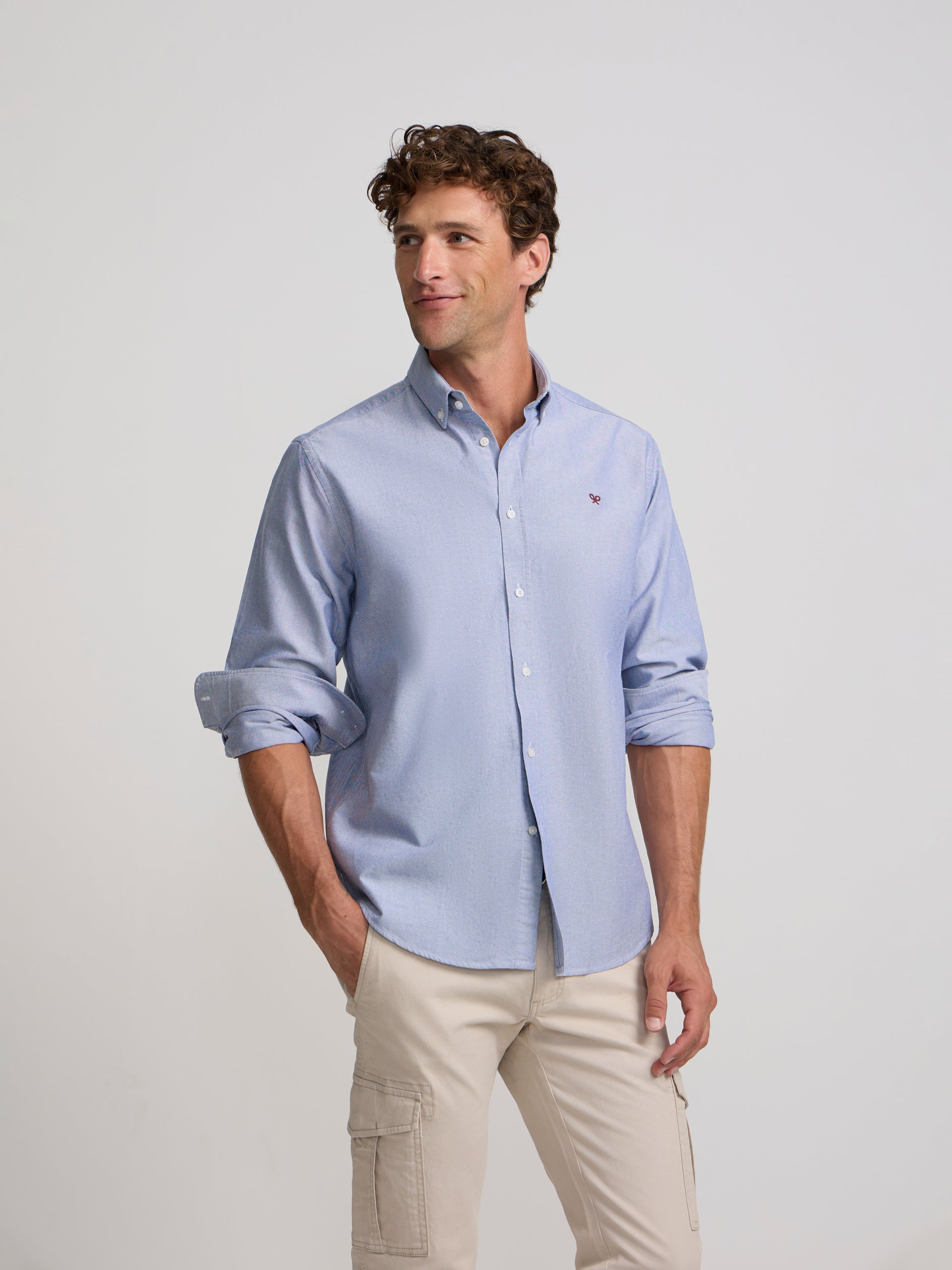 Camisa sport oxford navy
