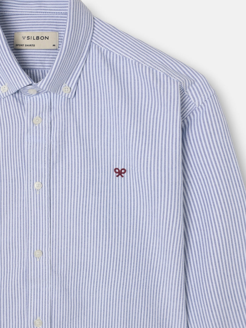 Camisa sport oxford rayas navy
