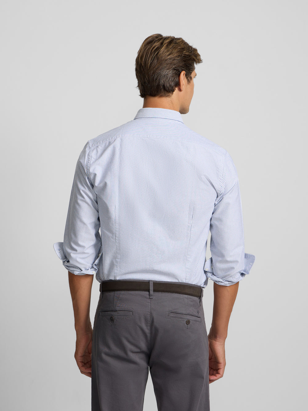 Chemise sport oxford à rayures bleu marine