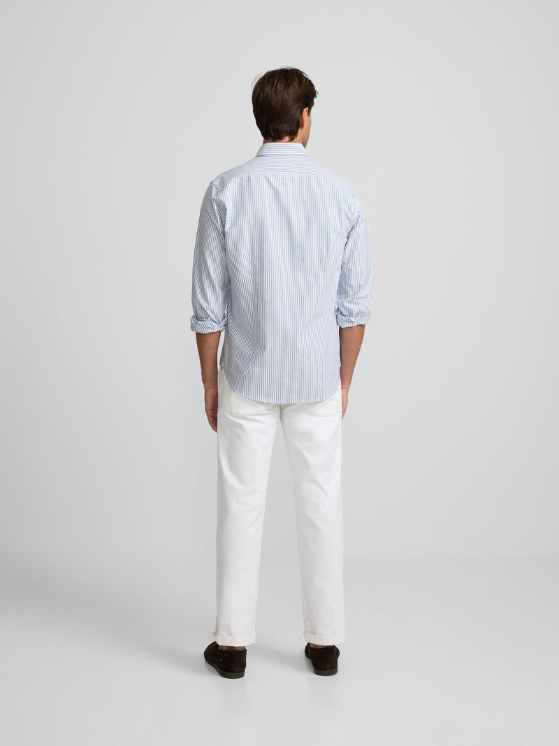 Chemise sport oxford à rayures moyennes bleu marine