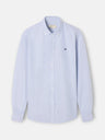 Navy Oxford Sport Shirt with Fine Stripes