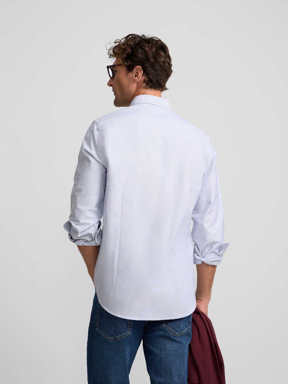 Camisa sport oxford mil rayas navy