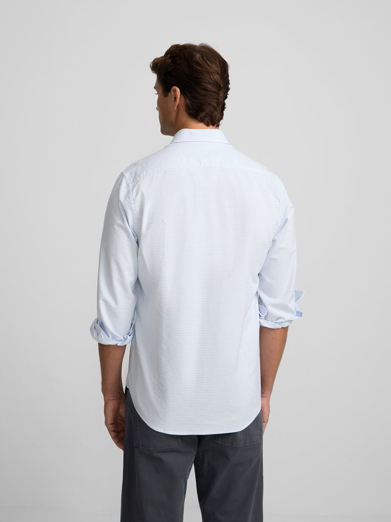 Light blue striped oxford sport shirt