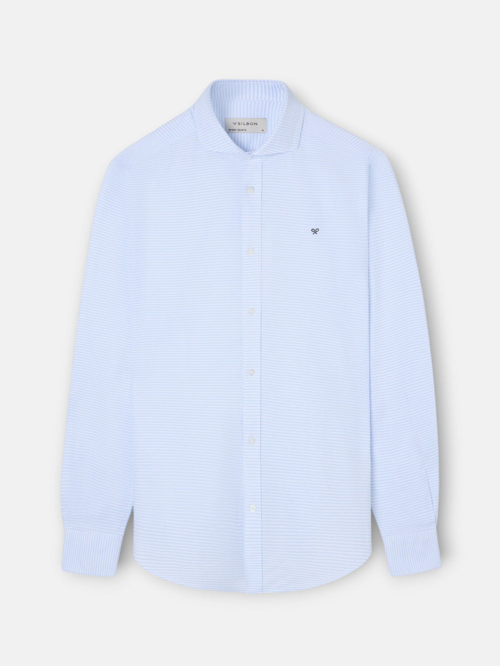 Camisa sport oxford rayas horizontales celeste
