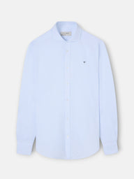 Camisa sport oxford rayas horizontales celeste