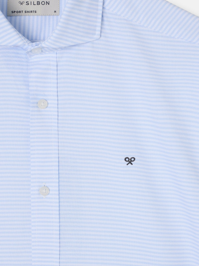 Light blue striped oxford sport shirt
