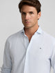 Camisa sport oxford rayas horizontales celeste