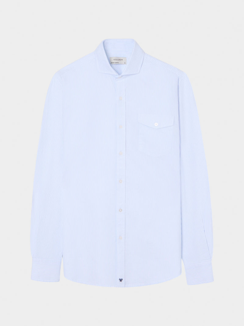 Camisa sport cruise bolsillo rayas azules