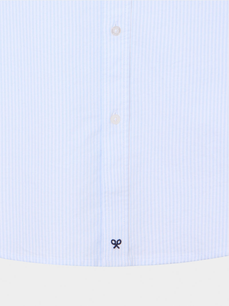 Chemise sport cruise à poche rayée bleue