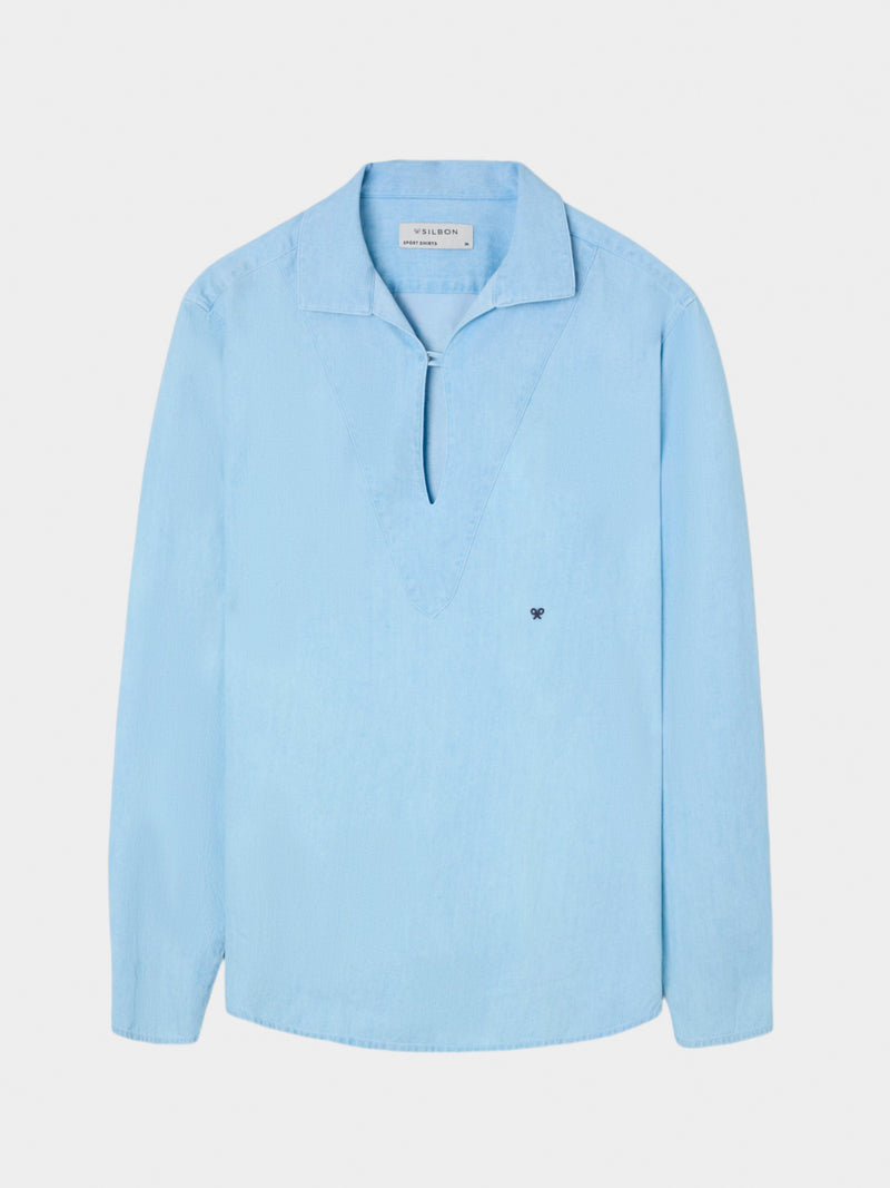 Sport cruise denim polo shirt in medium blue