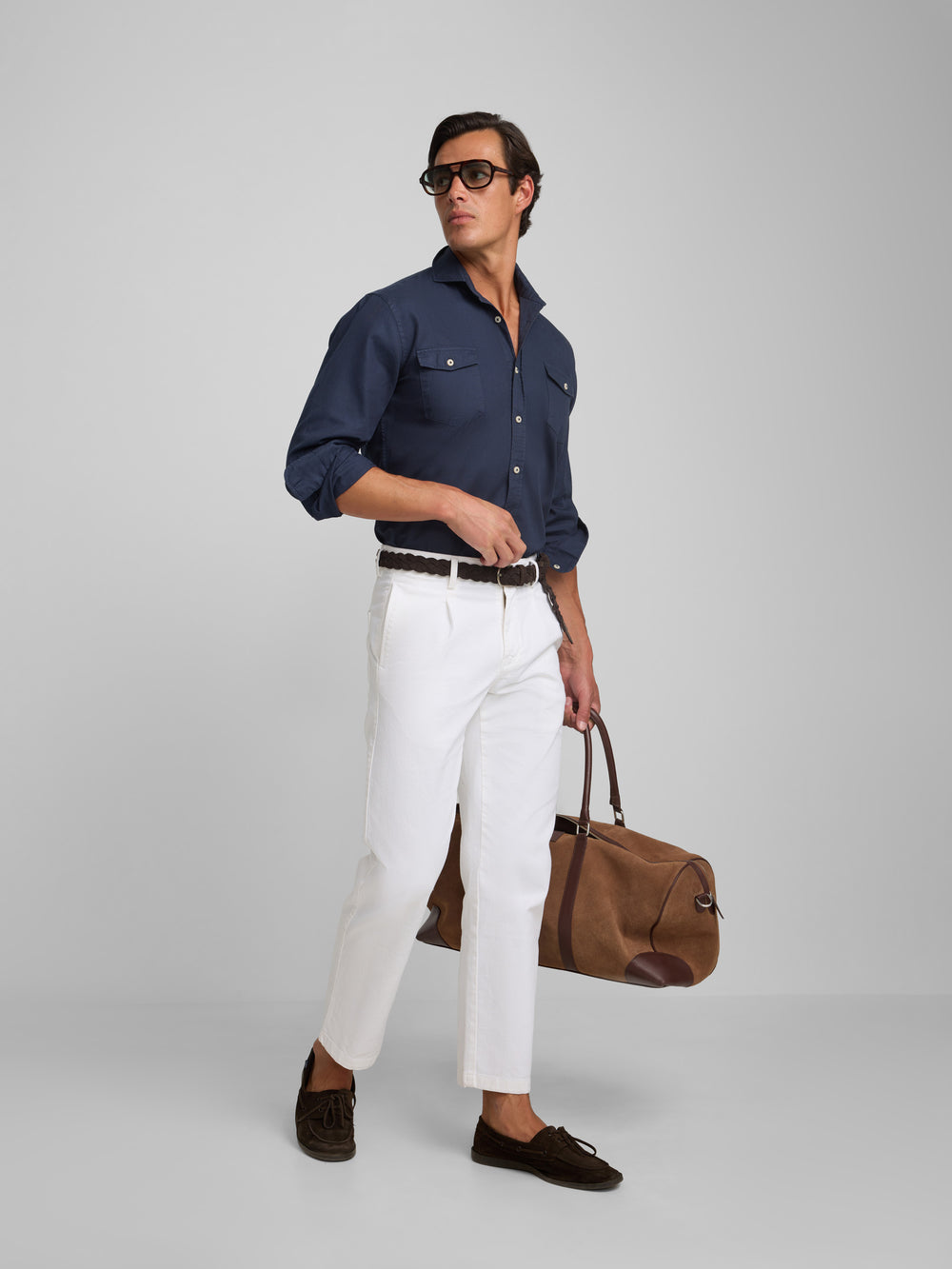 Camisa sport cruise bolsillos azul marino