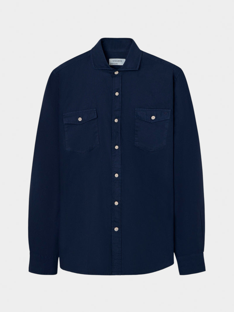 Camisa sport cruise bolsos azul-marinho
