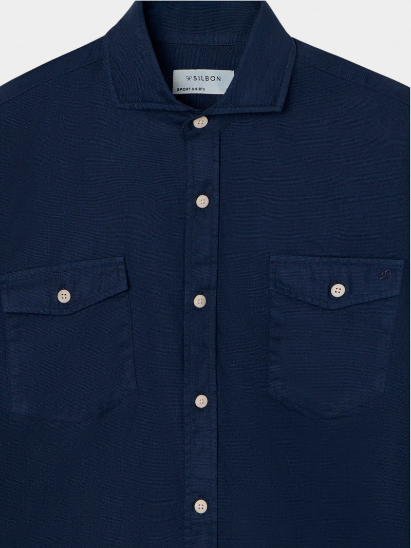 Camisa sport cruise bolsos azul-marinho