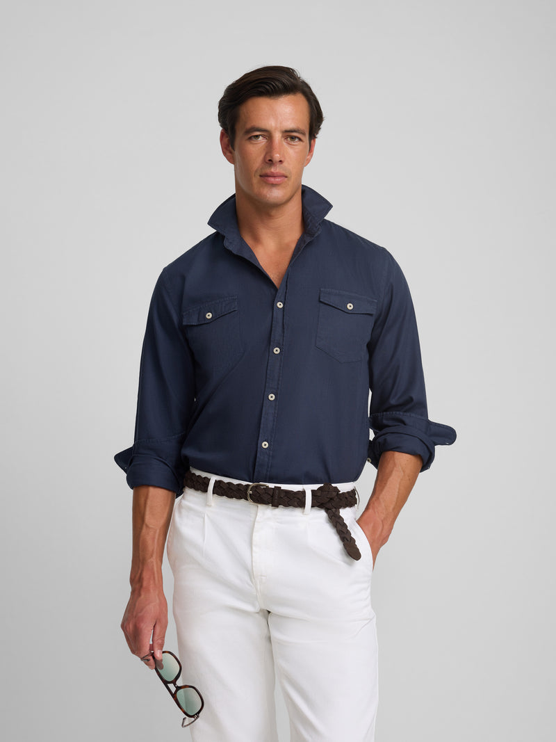 Camisa sport cruise bolsos azul-marinho