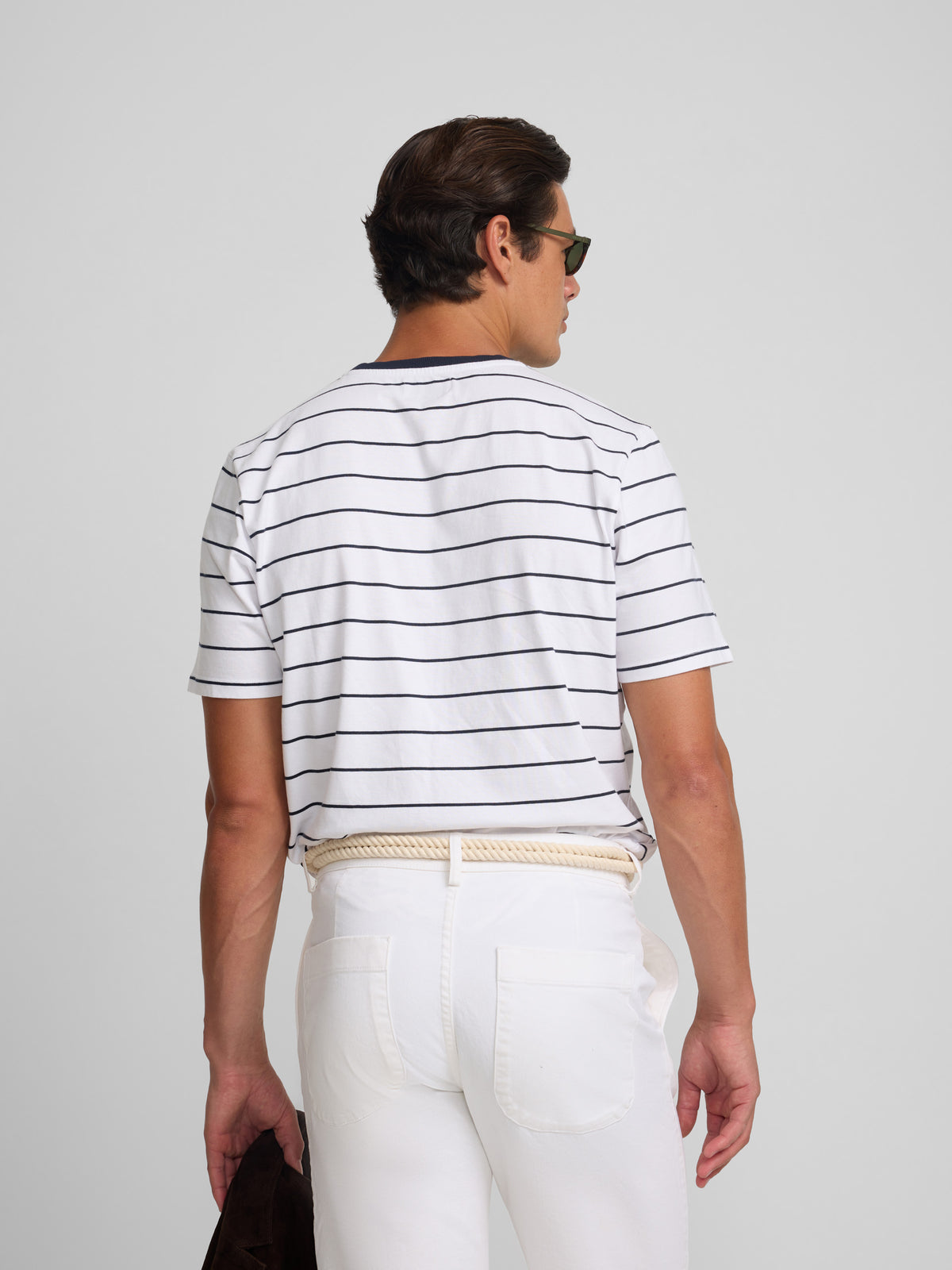 Cruise T-shirt with fine blue stripes