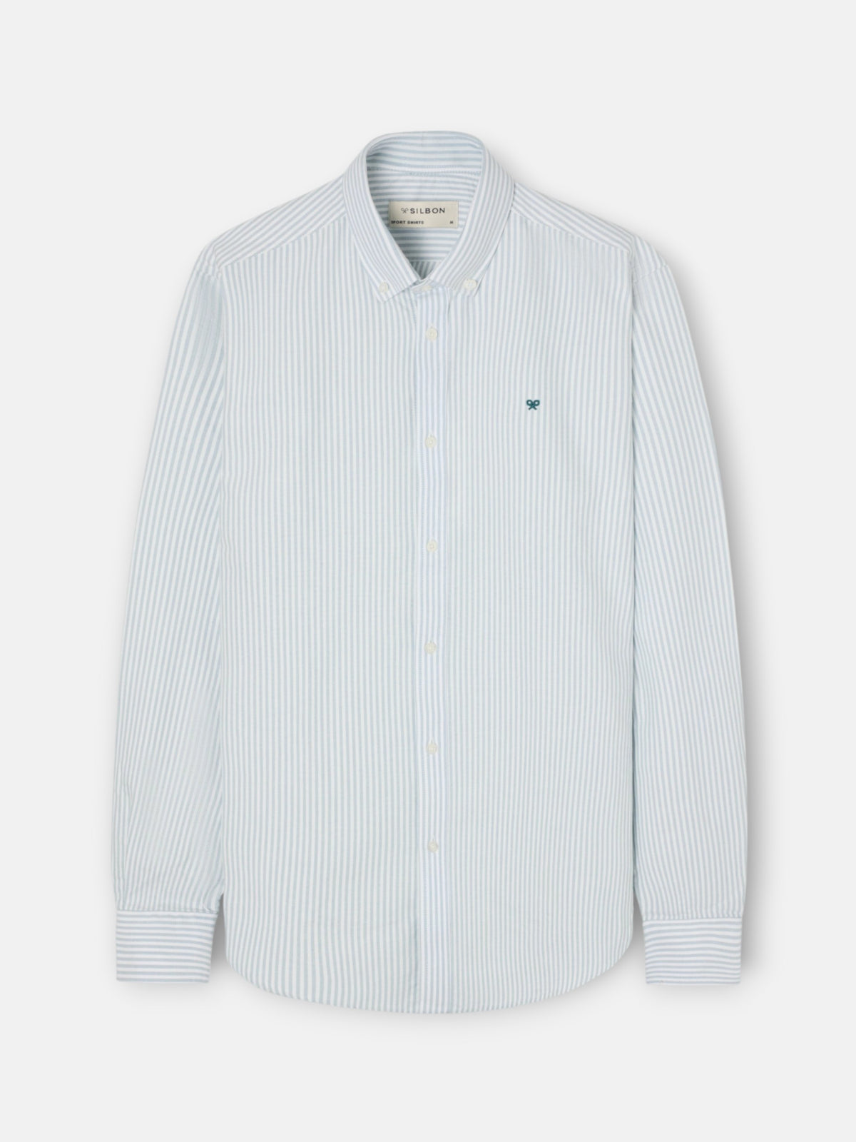 Camisa sport oxford risca média verde