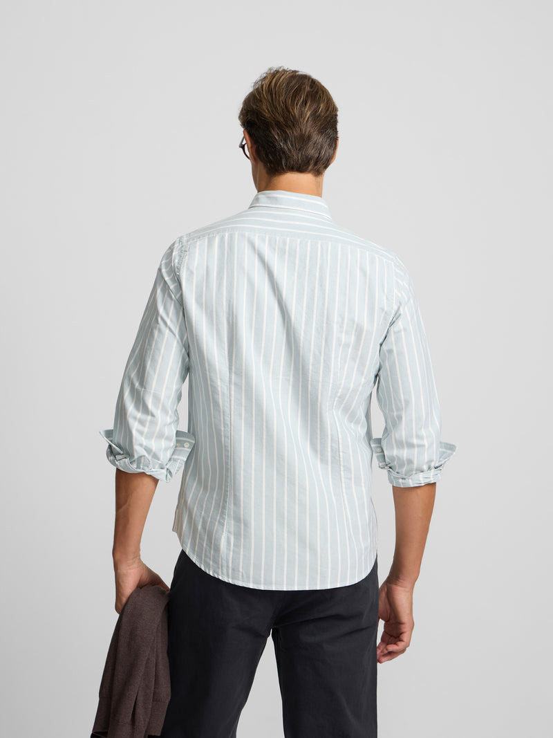 Camisa sport oxford raya ancha verde