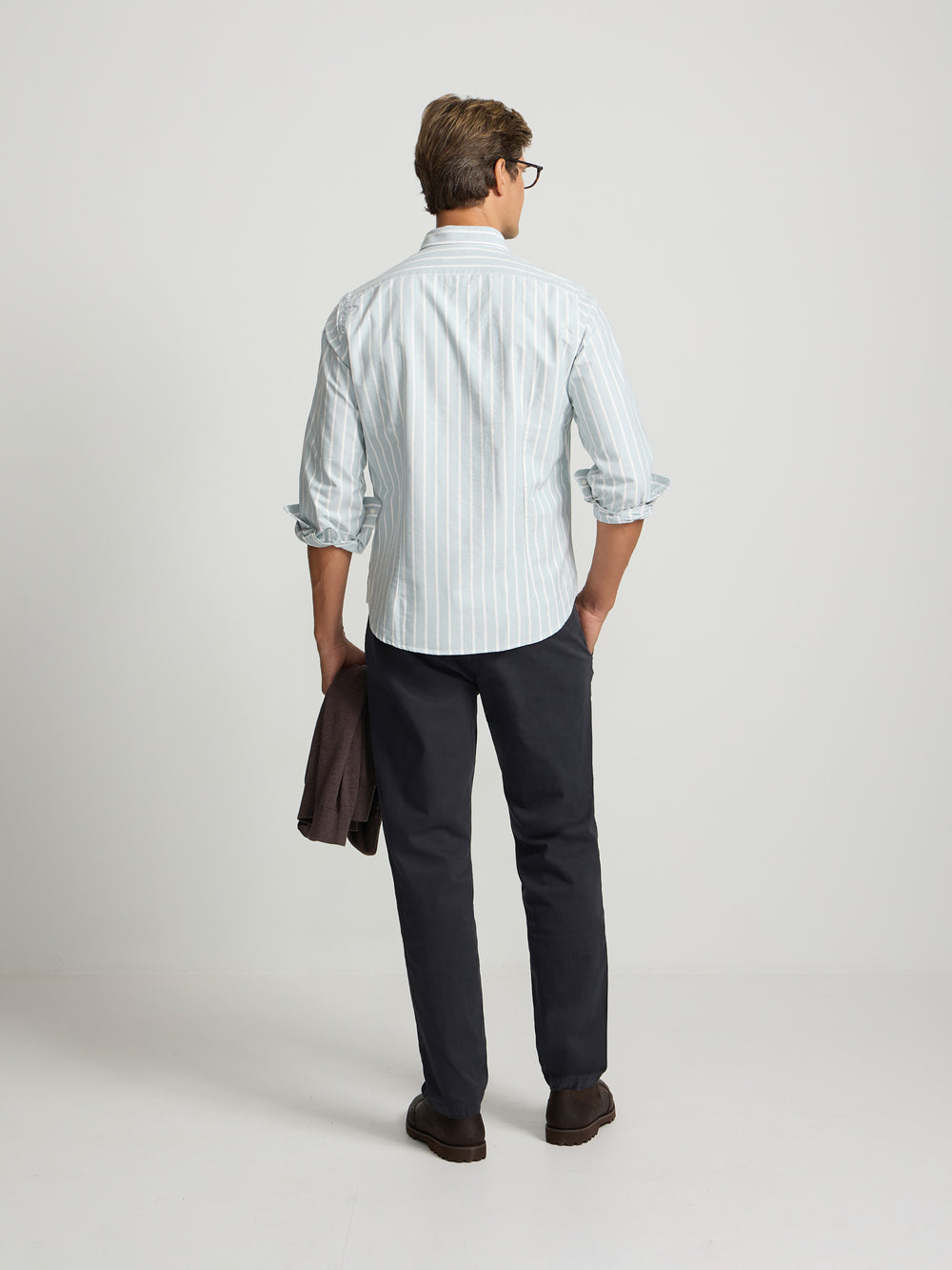 Camisa sport oxford raya ancha verde