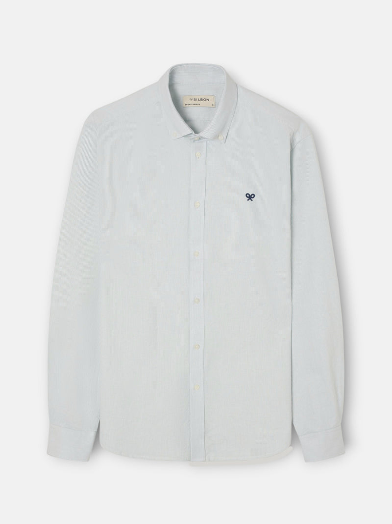 Camisa sport oxford mil rayas verde