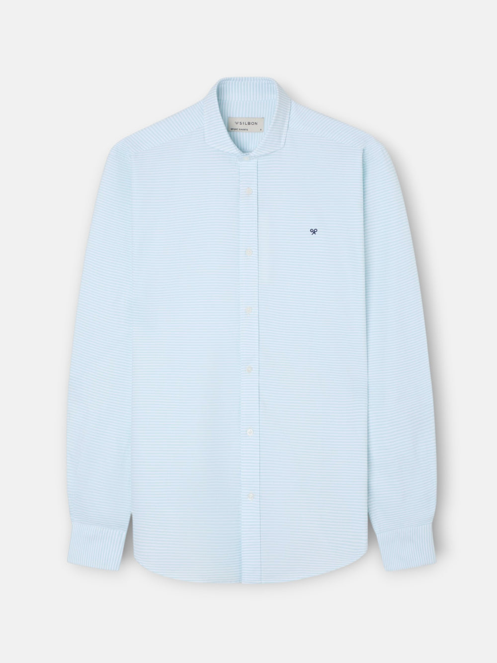 Green horizontal striped oxford sport shirt