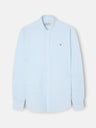 Green horizontal striped oxford sport shirt