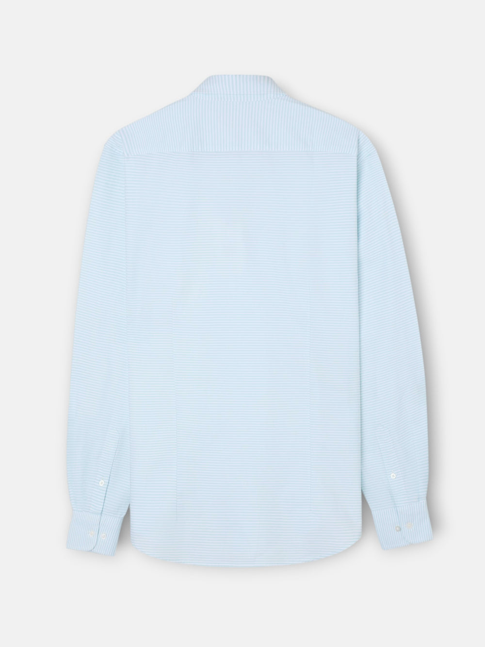 Green horizontal striped oxford sport shirt