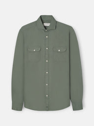 Green structured sport shirt with pockets