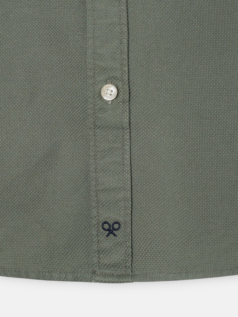 Green structured sport shirt with pockets