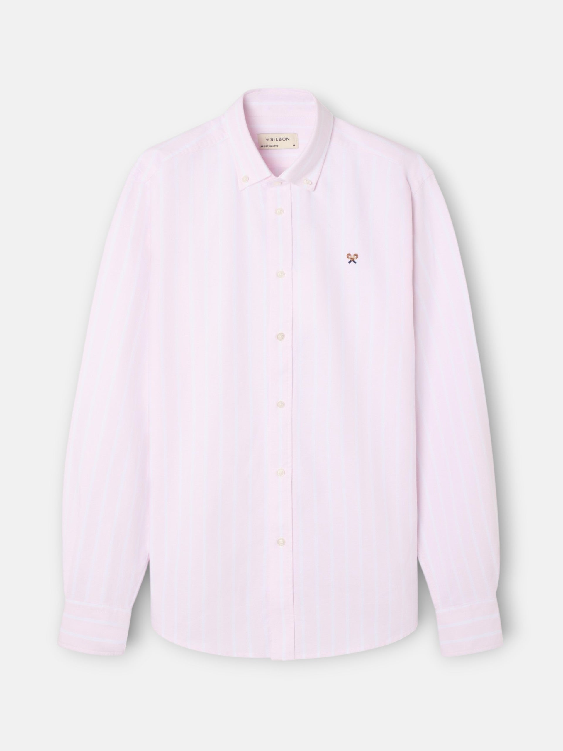 Camisa sport oxford raya ancha rosa