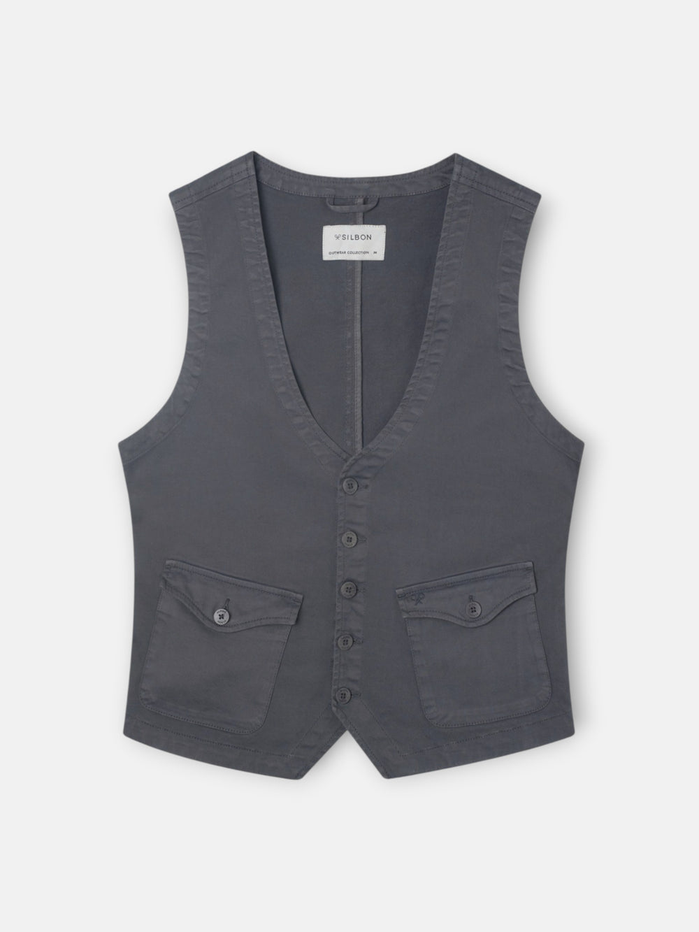 Chaleco bolsillos gris marengo