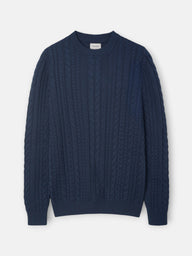Dark indigo cable knit sweater