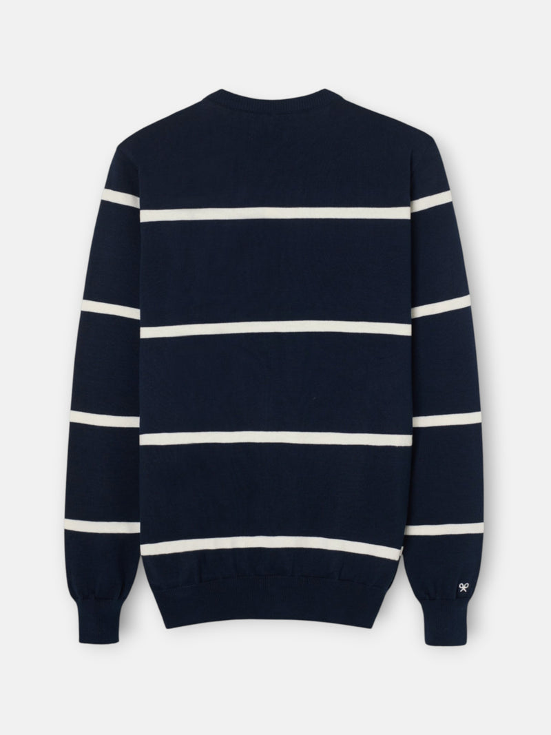 Pull à rayures bleu marine