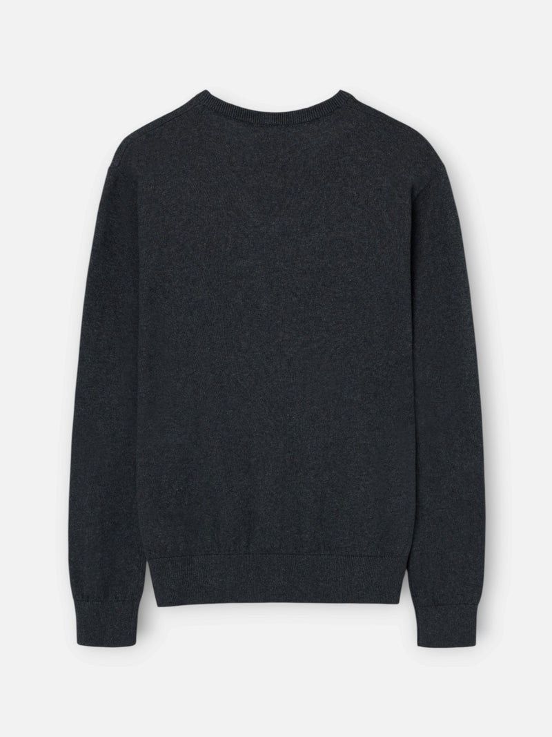 Jersey cuello pico retro gris oscuro
