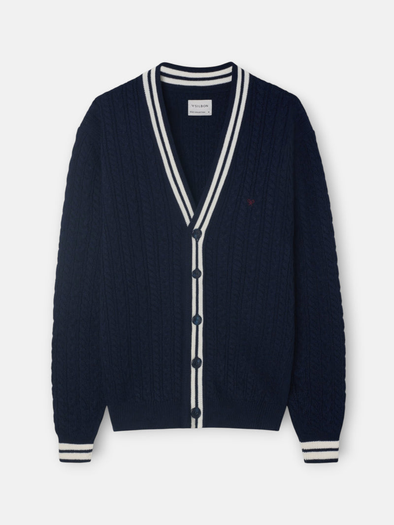 Cardigan college azul marino