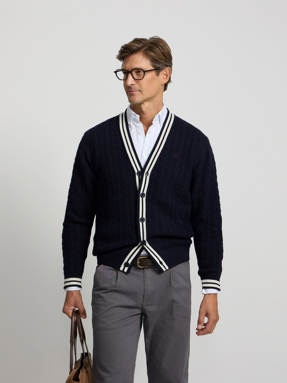 Cardigan college azul marino