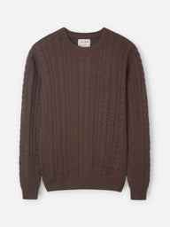 Brown cable knit sweater