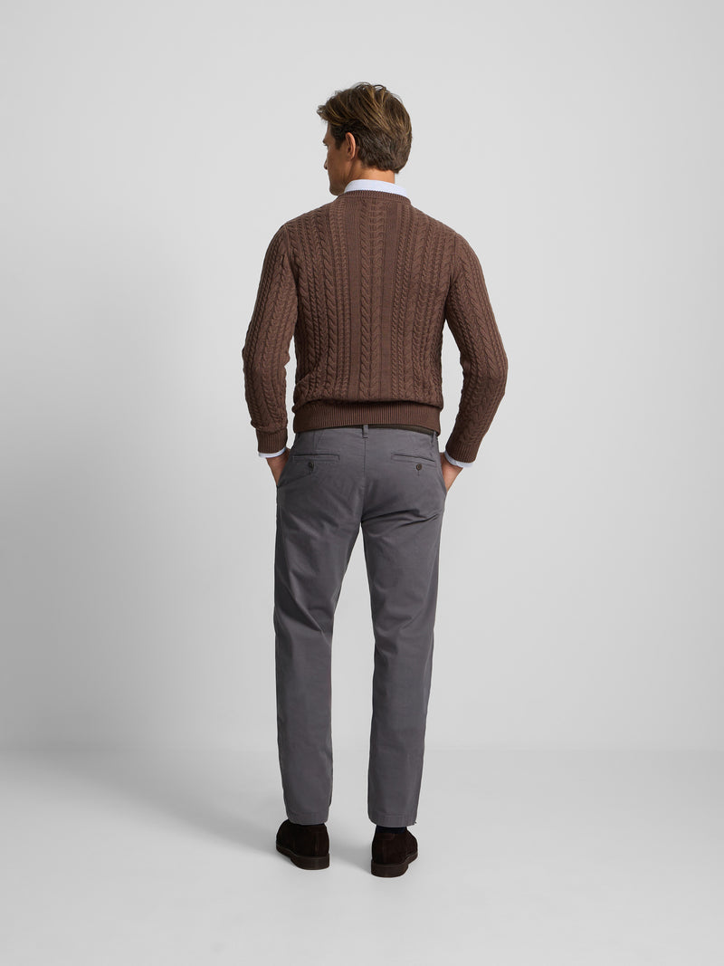Brown cable knit sweater