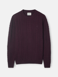 Burgundy cable knit sweater