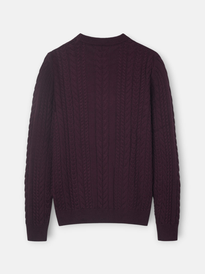 Burgundy cable knit sweater