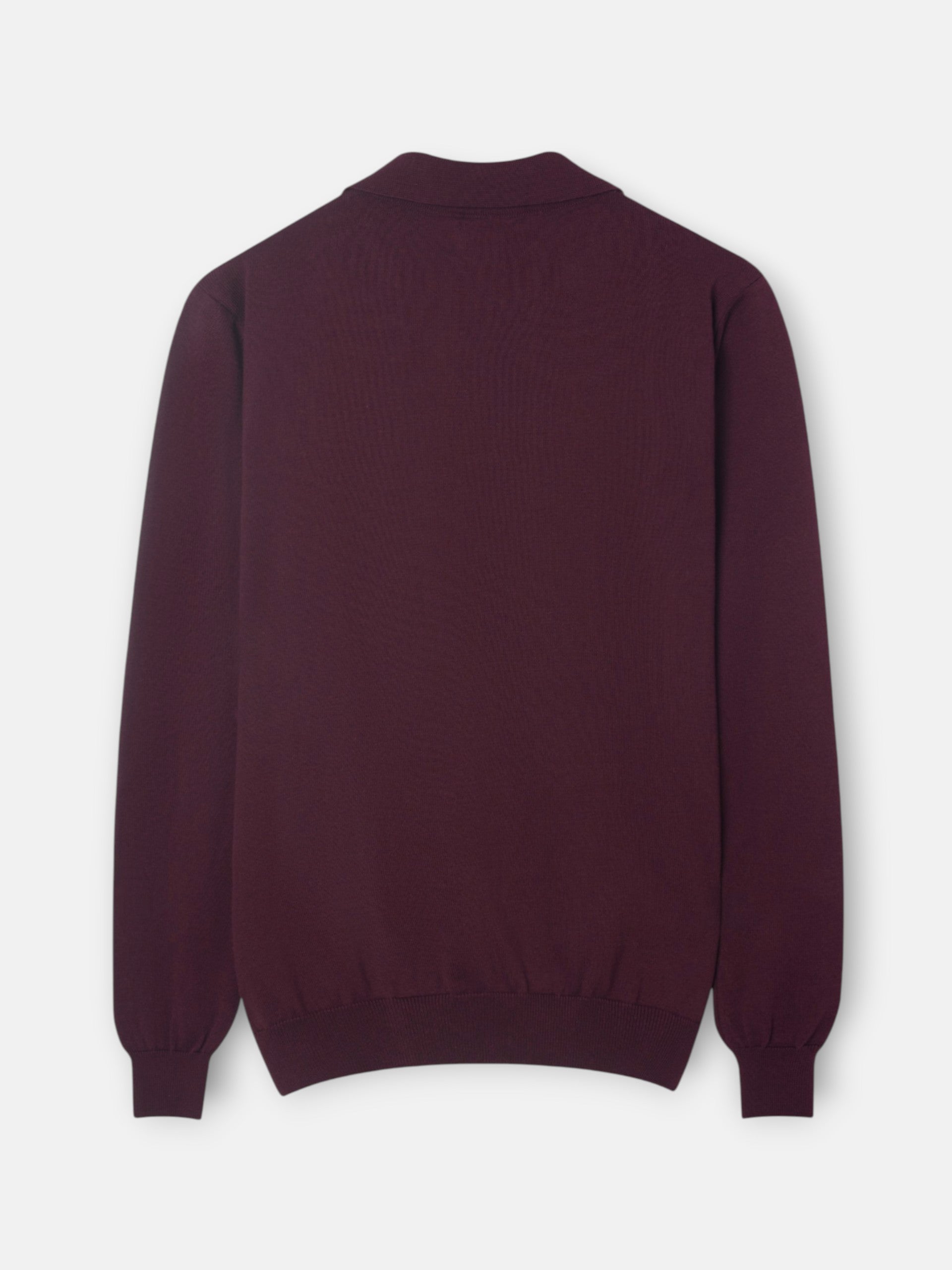 Jersey cuello polo burdeos
