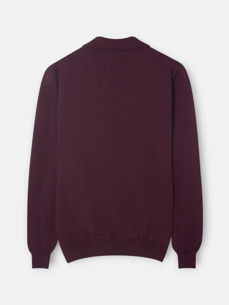 Jersey cuello polo burdeos