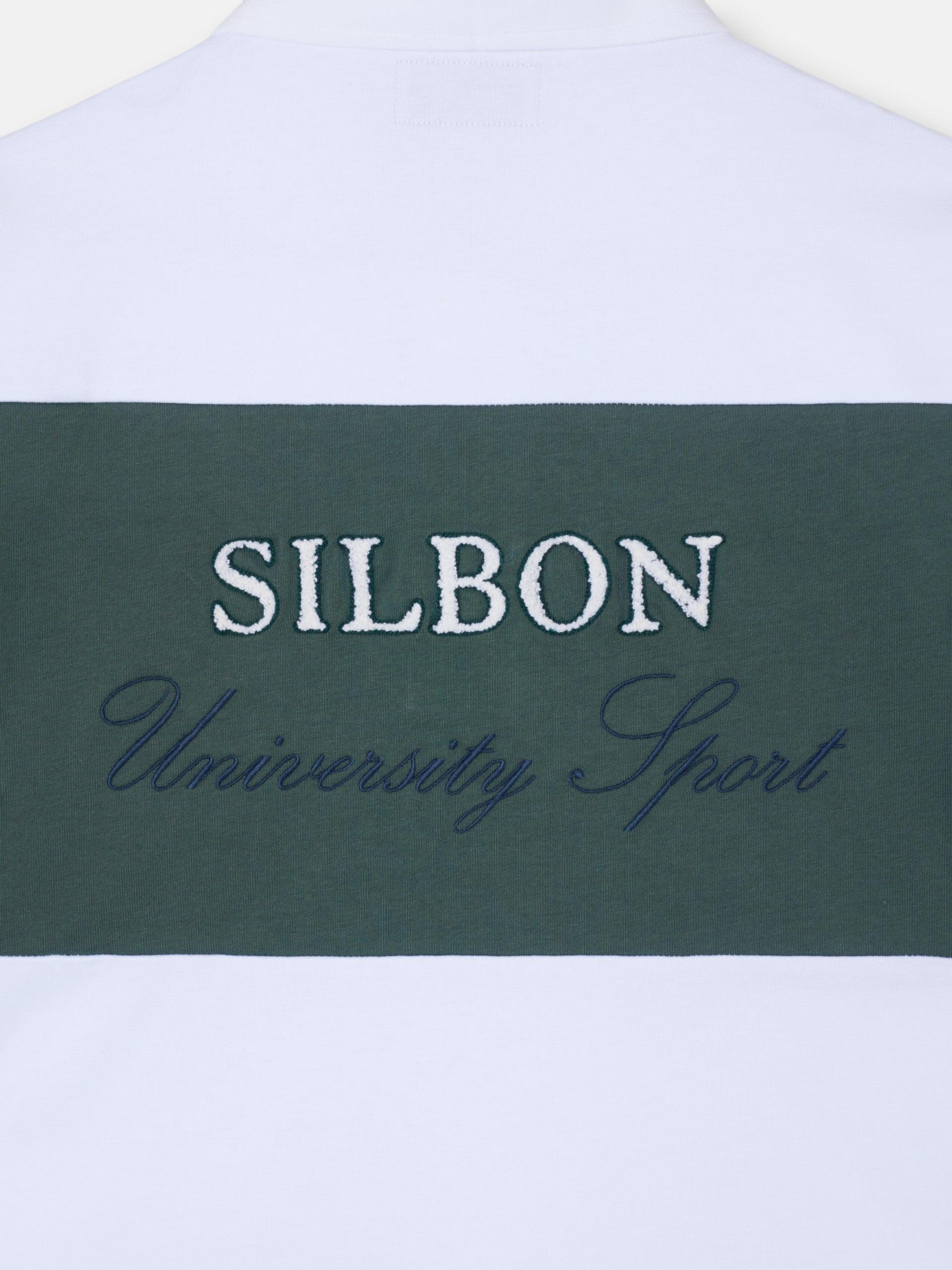 Classic green striped rugby polo
