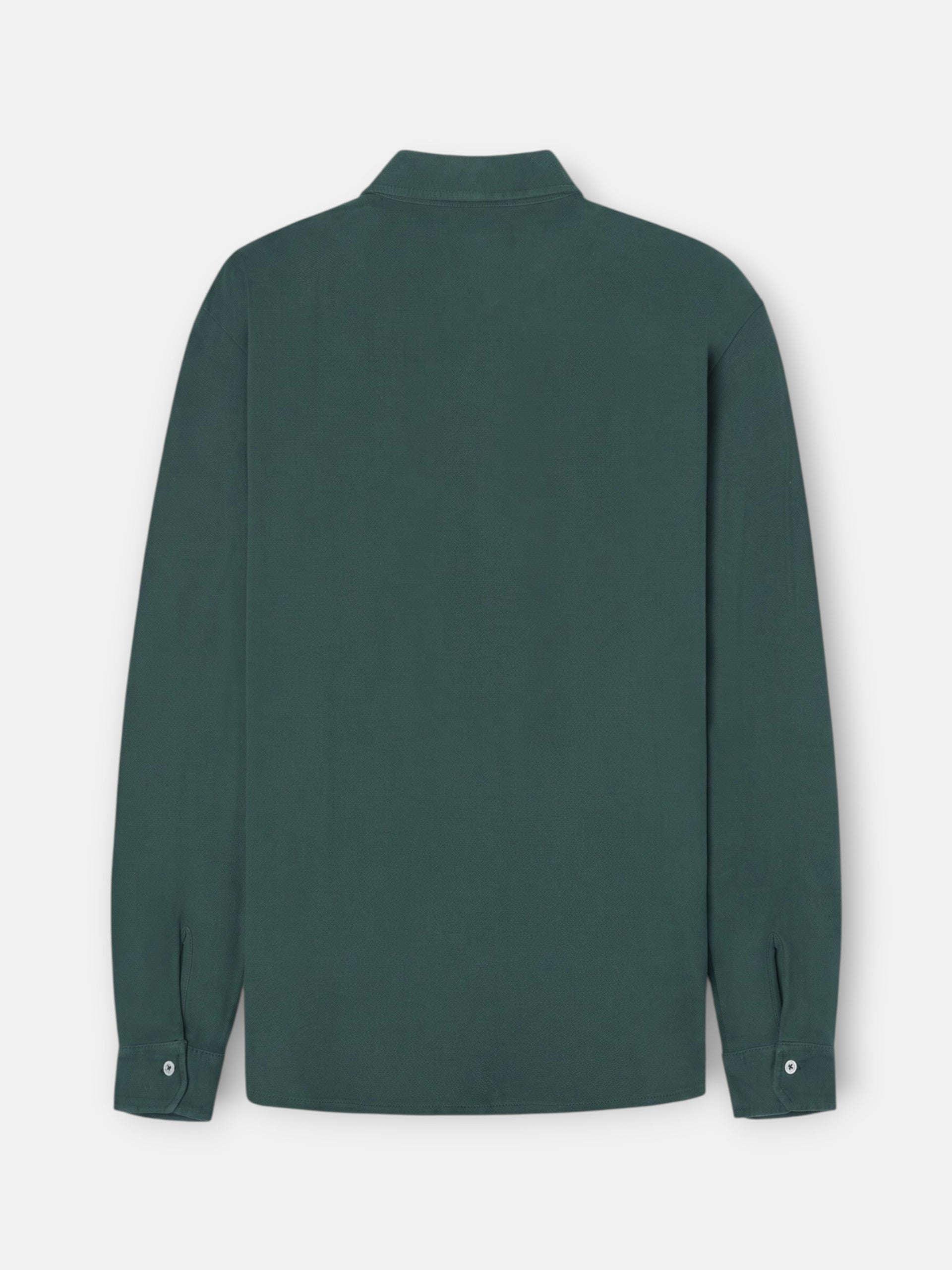 Polo manga larga chevron verde oscuro