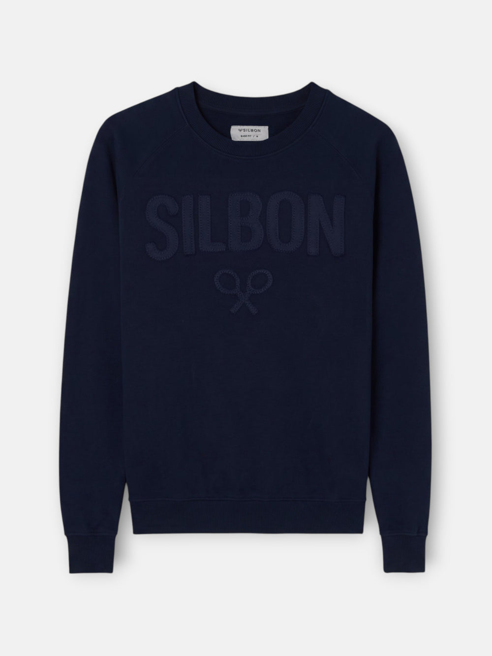 Sweat-shirt raglan patch Silbon bleu marine