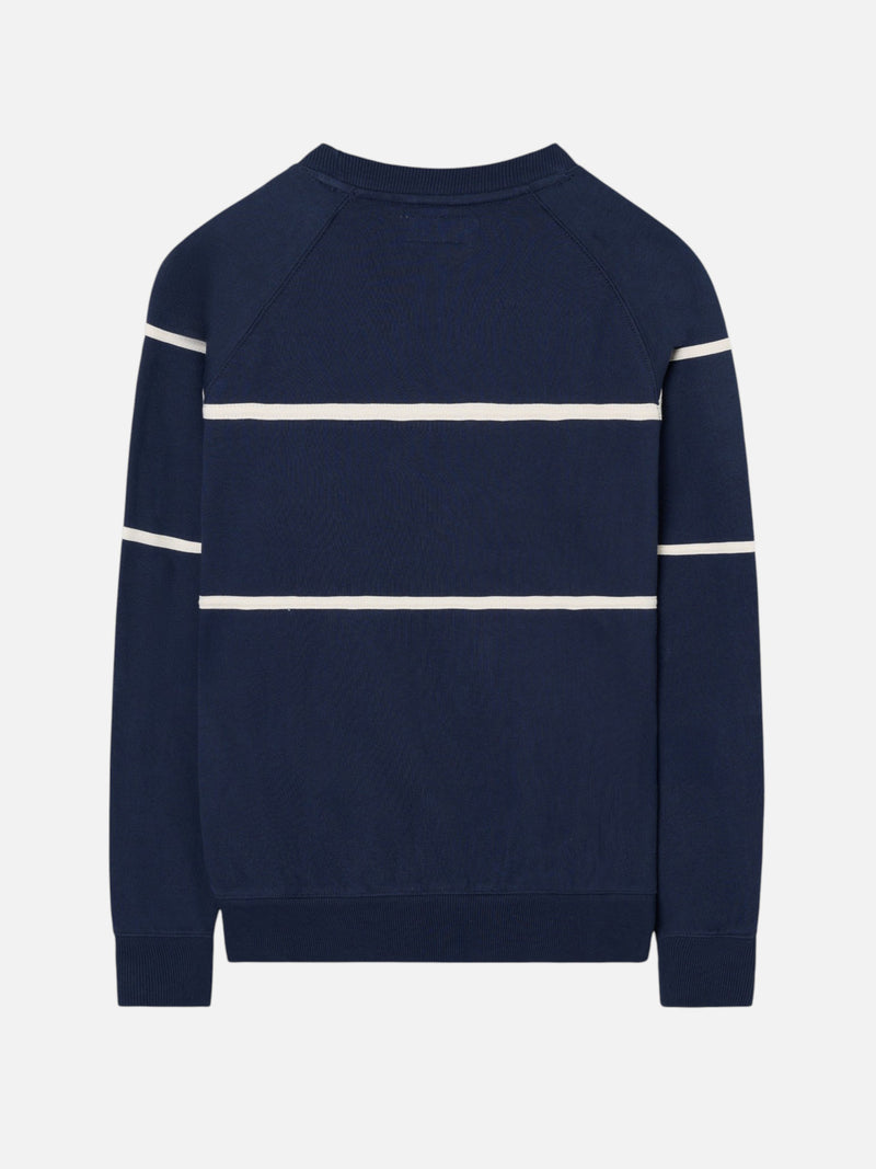Sudadera special fit ranglan franjas azul marino