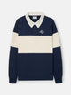 Sudadera relaxed fit cuello polo bloque azul marino