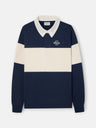 Sweat-shirt coupe décontractée col polo bloc bleu marine